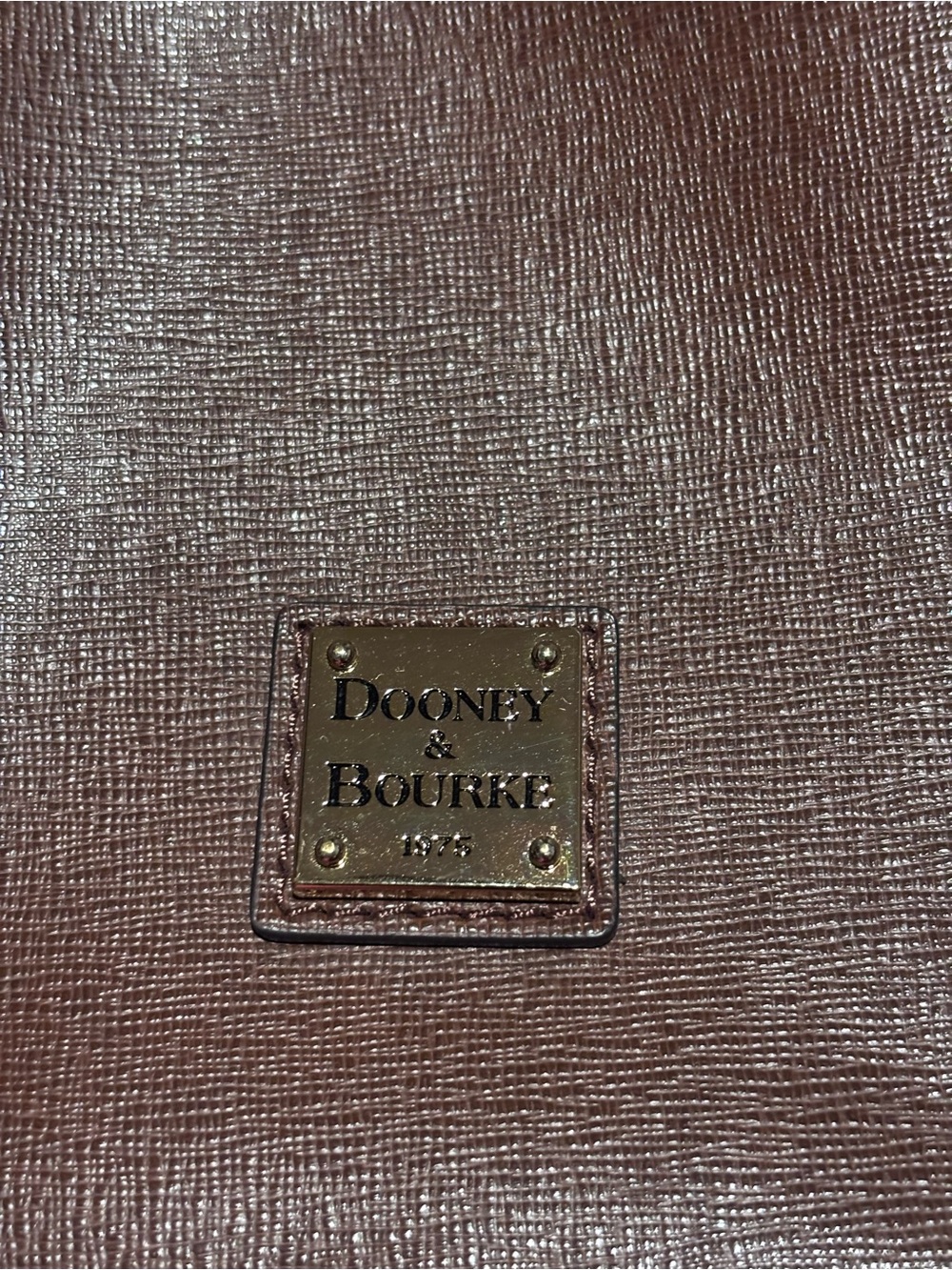Dooney & Bourke saffiano Brown Leather Drawstring Bucket Bag - Picture 3 of 9